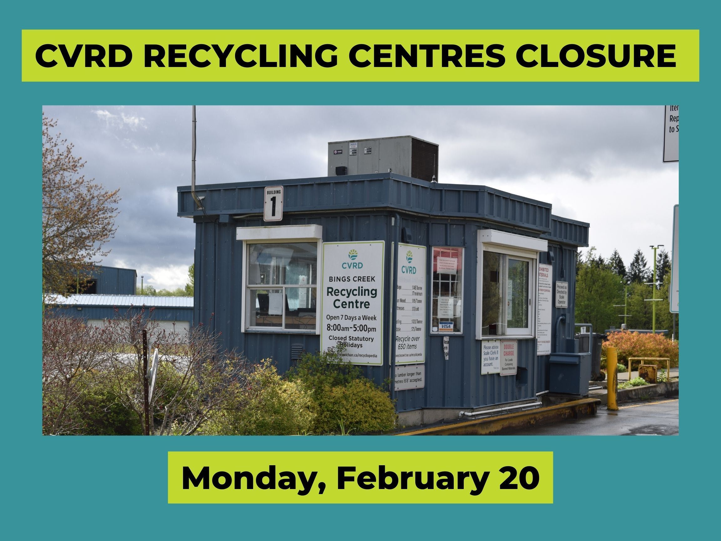CVRD Recycling Centre Closure- Family Day